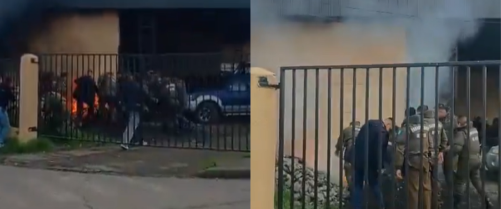 Intentó quemarse vivo y dejó a dos carabineros lesionados